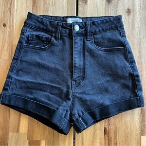 Forever 21 High Rise Black Denim Shorts Women’s Size 26